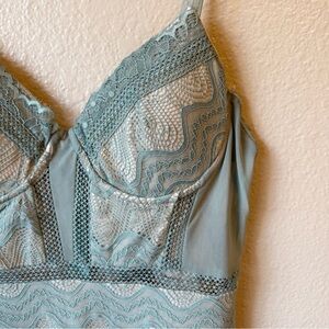 Stretch Lace Trim Intimate Mini Dress